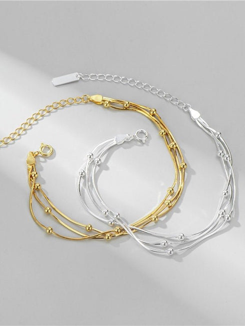 Bratara din argint Tessa (Silver/Gold)